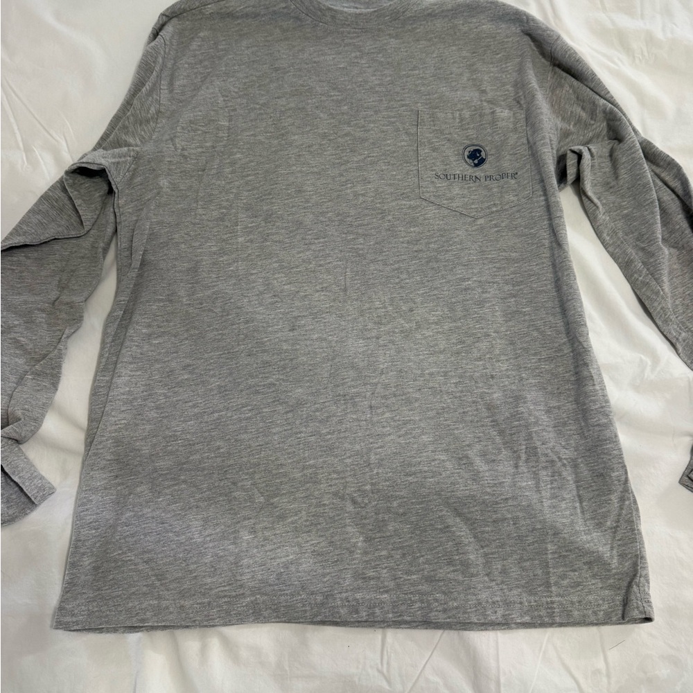 Southern Proper Long Sleeve Gray Tee